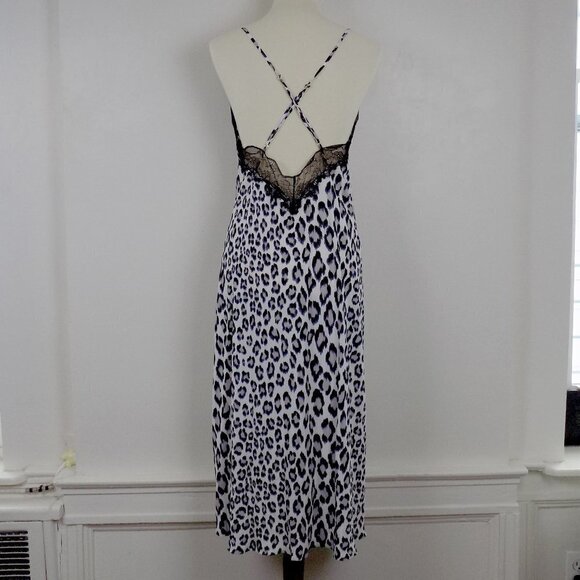 new with tags! Victoria's Secret leopard flowy slip dress lingerie midi slit - Picture 6 of 7